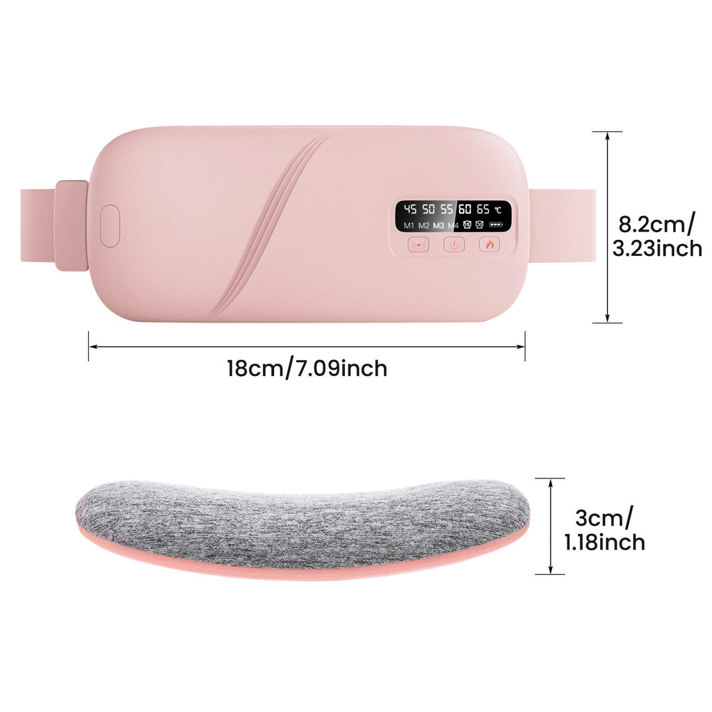 Wireless Heat Therapy Massage Belt for Women - Menstrual Pain Relief &amp; Abdominal Massage Device